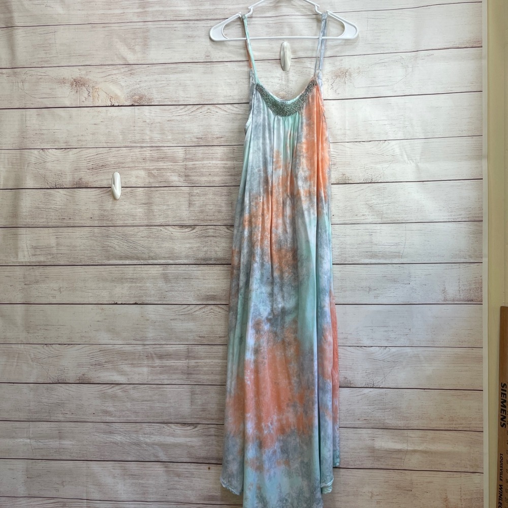 TIARE‎ HAWAII BEADED WATERCOLOR MAXI DRESS